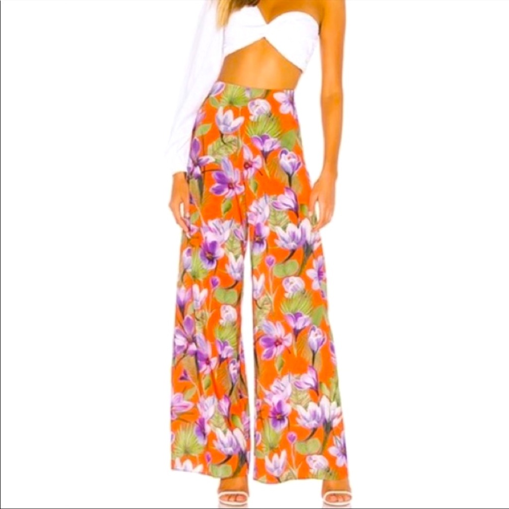 Alice and Olivia Athena Floral Wide-Leg Pants - Picture 1 of 14
